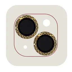 Захисне скло Metal Shine на камеру (у упак.) для Apple iPhone 15 (6.1) / 15 Plus (6.7) Золотий / Gold