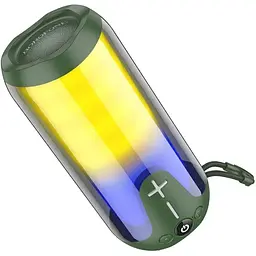 Портативна bluetooth колонка Borofone BR33 TWS з LED підсвічуванням dark зелений