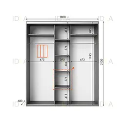 Шафа-купе Idea серія 6 180 x 60 x 210 см Венге темний - мініатюра 2