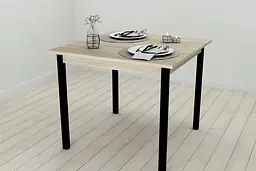 Стіл кухонний Ferrum-decor Дієго 75x90x90 Чорний ДСП Сонома 16мм (FRD-106318) - мініатюра 4