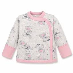 Дитяча сорочечка кофтинка льоля для немовлят із футеру з начосом зріст 50 см 0–1 місяць Татошка 0902253міш бежевий із принтом