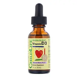 Витамин D3 и D3+K2 для детей Vitamin D3 30 ml ChildLife vit0006355
