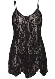 Пеньюар Leg Avenue Rose Lace Flair Chemise Black Plus Size - мініатюра 2
