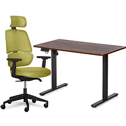 Комплект Mealux PowerDesk Lite Walnut + Leo Air Plus Green (арт. EVO-201 Lite Walnut /B +Y 546 KZ)