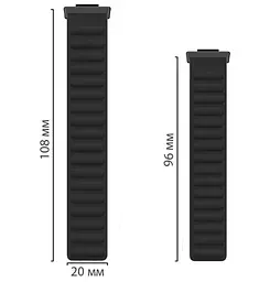 Силіконовий магнітний ремінець Primolux Magnet для фітнес браслета Huawei Watch Fit 2 Black - мініатюра 4