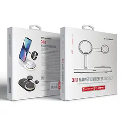 Настільна бездротова док станція 3в1, H102, чорна, підтримка MagSafe, підходить для iPhone, AirPods та Apple Watch, універсальний зарядний пристрій для телефону, навушників та годинників, швидка бездротова зарядка, ArmorStandart (ARM78103) - мініатюра 7