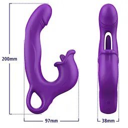 Вібратор - Erospace Sweet Play G-Spot Vibrator With Clitoral Licking & Flapping A17 - мініатюра 2