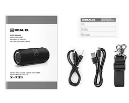 Портативная колонка бумбокс REAL-EL X735 Black - мініатюра 7