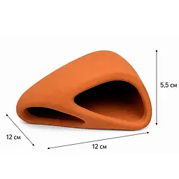 Декорація Hobby Wave Cave 1 red 12x12x5,5 см - керамічне укриття для риб і креветок в акваріумі (41657) - мініатюра 2
