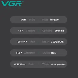 Електробритва VGR V-379 Black - мініатюра 3