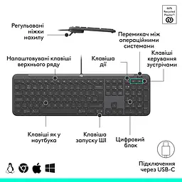 IT набір Signature Slim MK620 Wired Combo for Business - GRAPHITE Logitech teh0027089 - мініатюра 8
