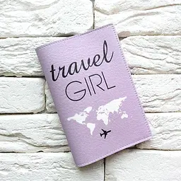 Обкладинка для паспорта Travel girl 5 (фіолетовий)