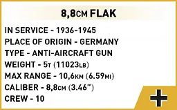 Конструктор Cobi Company of Heroes 3 Зенітна гармата FlaK 88-мм, масштаб 1:35, 225 деталей (COBI-3047) - мініатюра 7