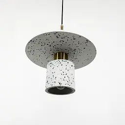 Підвіс Terrazzo Cylinder із білим бетонним плафоном 30 см в стилі Ар-деко Line.F MJ 162-300 WT - мініатюра 4