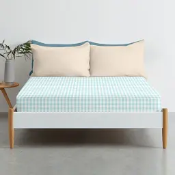 Дитяче простирадло Cosas Mint Check 110х160 см бірюзово-біле (MintCheck_110x160) - мініатюра 2