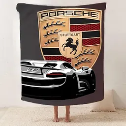 Плед плюшевий з малюнком 3D Porsche 160х200 см - мініатюра 2