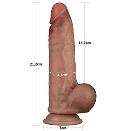 Фалоімітатор Lovetoy Sliding Skin Pro 8.5" 21.5 см (коричневий) - мініатюра 18