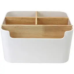 Органайзер для дрібниць MVM, білий з деревом (FH-02 WHITE/WOOD)