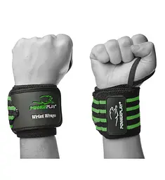 Бинти кистьові PowerPlay 3081 Black/Green - мініатюра 2
