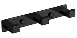Гачок для рушників VBI Quadro black потрійний VBI-049703BL, Чорний матовий