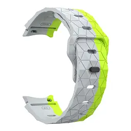 Ремінець силіконовий Samsung Galaxy Watch 4 5 6 7 BeWatch Салатово-білий (0140304) - мініатюра 4