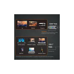 Кабель мультимедійний J5create USB-C - HDMI M 8K 60Hz LED RGB чорний 1.8 м (JCC157-N) - мініатюра 10