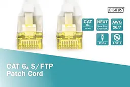 Патч-корд Assmann CAT 6A S-FTP , мідь, LSZH AWG 26/7, 7 m DK-1644-A-070 Gray - мініатюра 2