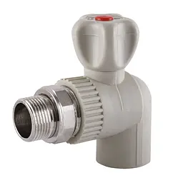 Кран радіаторний кутовий Vsplast PPR ф20x1/2″ 2026 000003467
