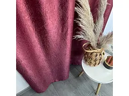Штори софт-велюр блекаут бордового кольору 2шт. 150х270 з білим шифоновим тюлем 400х270 ALBO pbe0052651 - мініатюра 7