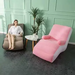 Надувний диван з підлокітниками Inflatable Sofa / Портативне складане крісло для дому, дачі, туризму та відпочинку, 140х85х80 см - мініатюра 4