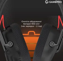 Ігрові навушники GamePro HSW-120-B Wireless Mercury Genesis Pro Black - мініатюра 5