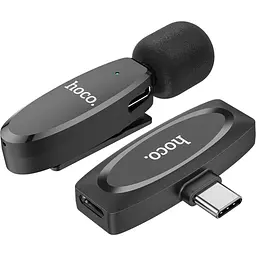 Мікрофонна радіосистема Hoco L15 Crystal USB-C Black (789037) [158597] - мініатюра 3