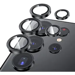 Захисне скло на камеру DK для Samsung Galaxy S22 Ultra 5G S908 Metal Ring Eagle Eye 015709 black
