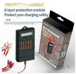 Зарядний пристрій 10xUSB2.0 Voltronic ZS09-05, ліхтарик, з крокодилами живлення 12 В - мініатюра 3