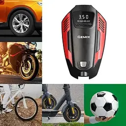 Автокомпресор Gemix Model E black/red поршневий цифровий манометр функція Autostop ліхтарик 35 л/хв - мініатюра 6