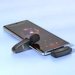 Мікрофонна радіосистема Hoco L15 Crystal USB-C Black (789037) [158597] - мініатюра 8