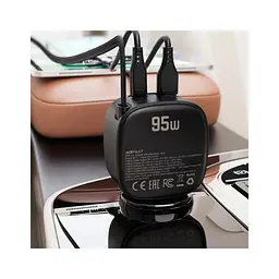 Зарядний пристрій Acefast 1xUSB-C PD95W + telescopic cable USB-C black (6974316285946) - мініатюра 7