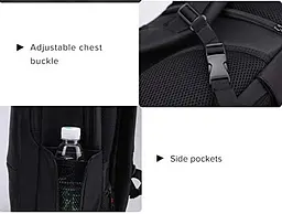 Рюкзак міський Tigernu T-B3585 з USB портом та відсіком для ноутбука 15,6" 26л Dark Gray (19387) - мініатюра 8