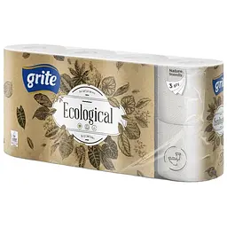Туалетний папір Grite Ecological Plius 3 шари 8 рулонів (4770023350241)