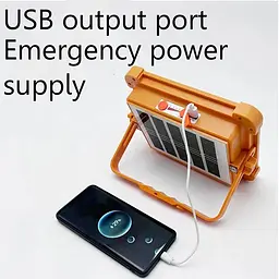 Акумуляторний прожектор PowerBank із сонячною панеллю / Світлодіодний Solar LED ліхтар 2400mAh - мініатюра 3