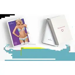 Еротичний костюм медсестри Obsessive 834-CST-6 біло-блакитний S/M - мініатюра 8
