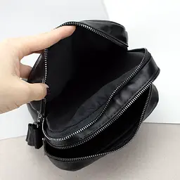 Сумка чоловіча шкіряна чорна на 2 відділення Handycover S424 - мініатюра 4
