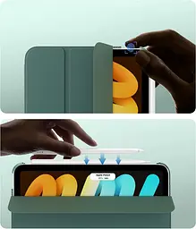 Чохол-книжка BeCover Tri Fold Hard для Apple iPad Mini 7 2024 8.3" Темно-зелений (712451) - мініатюра 3