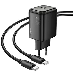 МЗП Hoco N54 Monsoon PD45W (1USB-C) + Type-C to Type-C Black - мініатюра 2