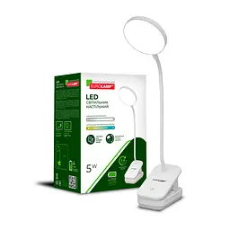 Світильник настільний Eurolamp LED на прищіпці білий (LED-TLB-5W(P))