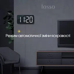 Годинник електронний настінний та настільний LOSSO Premium W-500 інтер'єрні світлодіодні White (18969) - мініатюра 5