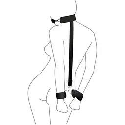 Кляп Art of Sex - Handcuffed Gag з пластиковою кулею та наручниками - мініатюра 2