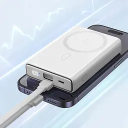 УМБ Joyroom Magnetic Wireless 10000mAh JR-PBM01 20W QC, USB-C In/Out White - мініатюра 7