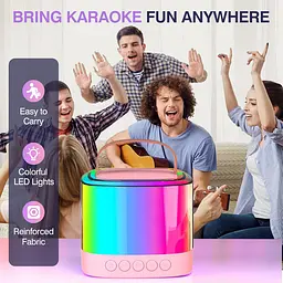 Портативна Bluetooth-колонка T7 з LED-підсвічуванням / Караоке-колонка для дітей та дорослих 2 мікрофони - мініатюра 2