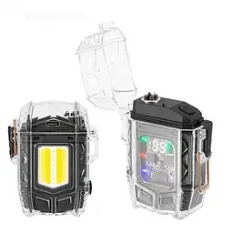 Ліхтар запальничка Multifunctional D48-1 (білий, жовтий, червоний) + BOX LCD Type-C (11 режимів)